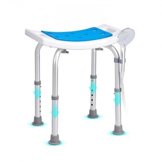 Silla de Ducha, Taburete de Ducha de Altura Ajustable, Asiento de Ducha para Ducha o Bañera, Banco Antideslizante para Bañera para Ancianos Discapacitados, Capacidad de 158.8 kg
