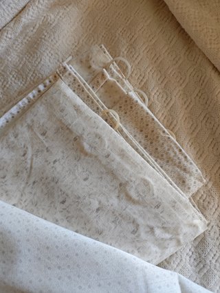Pack 2 cortinas blancas algodón 220x185cm artesana