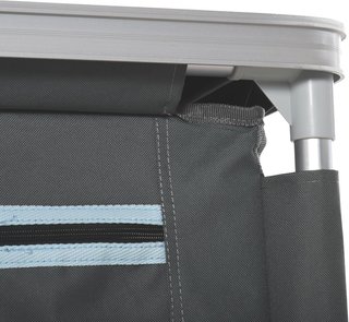 Cocina De Camping Doble Armario, 3 Estantes Y Bolsa De Transporte, Estructura De Aluminio 96Lx49.5Px104Cm Gris