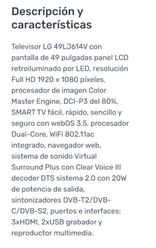 TV LG 49 Full HD Smart TV WebOS 3.5