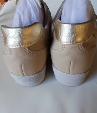 Sneakers Florance vera pelle beige/oro