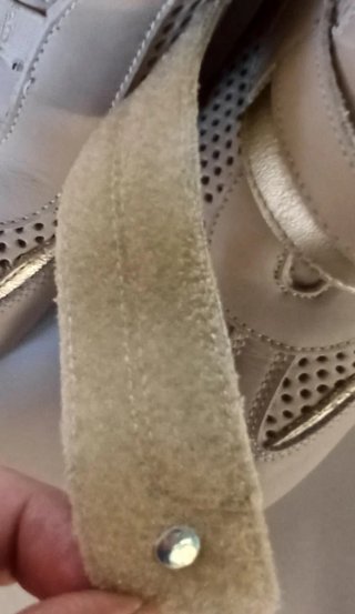 Sneakers Florance vera pelle beige/oro