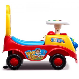 Coche de empuje para niños pequeños, edades 1-3, corredor de paseo, juguete de empuje para sentarse y levantarse, coche clásico para niños con volante musical, bocina y almacenamiento bajo el asie...