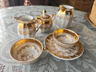 Vajilla Royal China Lujo Porcelana Dorada