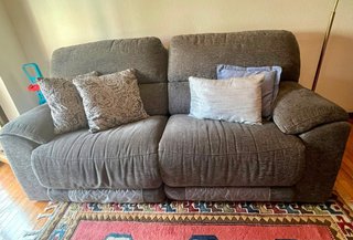 Sofá reclinable 2 plazas gris