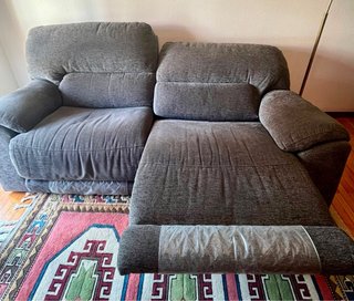 Sofá reclinable 2 plazas gris
