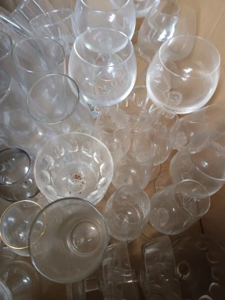 Copas y vasos de cristal