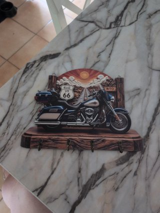 Portachiavi da parete moto Route 66