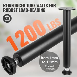 Gambe da Scrivania Regolabili da 406,4 mm, Set di 4 Gambe da Mobili d'Ufficio in Acciaio Rinforzato Fai-da-Te, Capacità di Carico 1200 lbs