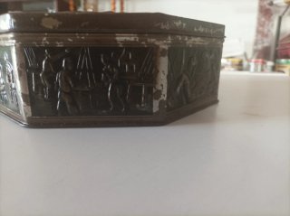 Lata decorativa antigua barco de vela
