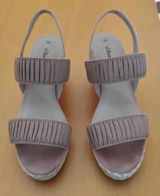 Sandalias cuña s.Oliver rosa nude talla 38