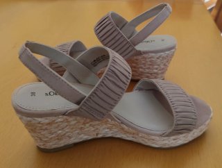 Sandalias cuña s.Oliver rosa nude talla 38