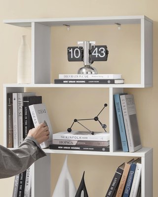 Estantería de 6 Niveles, Librería, 24 X 70 X 191,6 Cm, Divisor de Habitación, Organizador de Cubos, Estilo Moderno, para Sala de Estar, Dormitorio, Oficina, Blanco LBC61WT