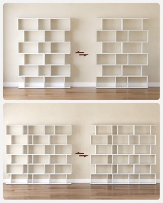 Estantería de 6 Niveles, Librería, 24 X 70 X 191,6 Cm, Divisor de Habitación, Organizador de Cubos, Estilo Moderno, para Sala de Estar, Dormitorio, Oficina, Blanco LBC61WT