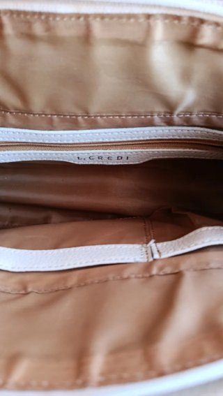 Bolso L.CREDI Piel Blanco hueso Vintage