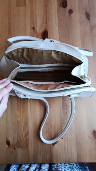 Bolso L.CREDI Piel Blanco hueso Vintage