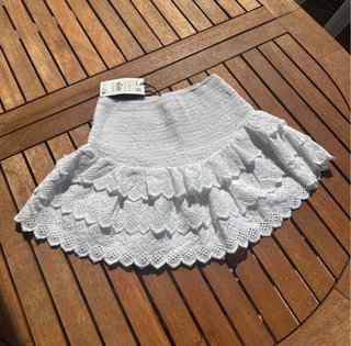 Gonna bianca Pull&Bear a balze taglia S