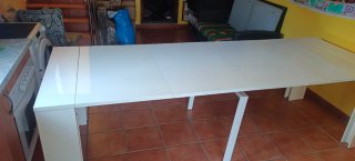 Mesa extensible lacado blanco