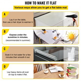 Tappeto da Tavolo in Plastica 40 x 80 Pollici, Protezione da Tavolo Trasparente da 1,5 mm, Tappeto Rettangolare per Scrivania, Impermeabile e Facile da Pulire per Ufficio, Toletta e Tavolino...