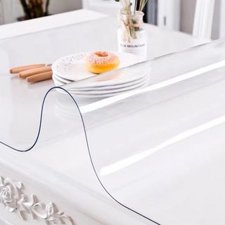 Tappeto da Tavolo in Plastica 36 x 60 Pollici, Protezione da Tavolo Trasparente da 2 mm, Tappeto da Scrivania Rettangolare, Impermeabile e Facile da Pulire per Ufficio, Toletta, Comodino