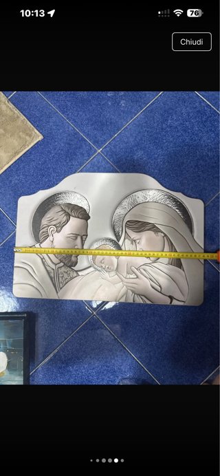Quadro Sacra Famiglia Metallo