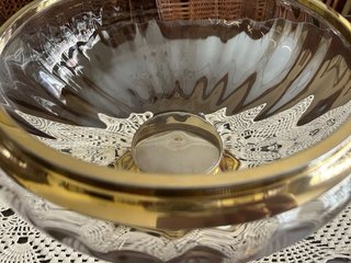 Centro de mesa antiguo cristal y metal