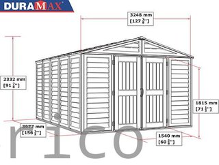 Caseta PVC Woodbridge Plus 405x324x233 cm - Duramax