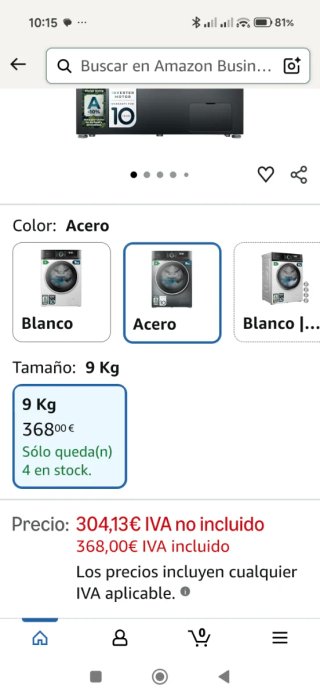 Lavadora CECOTEC BOLERO 8KG