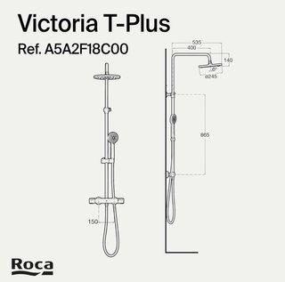 Columna Ducha Roca Victoria Plus A5A2F18