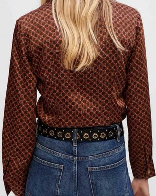 Camisa Maje satén estampada