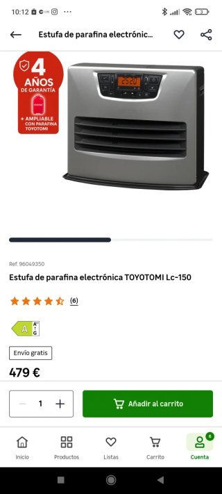 Estufa de parafina electrónica TOYOTOMI Lc150
