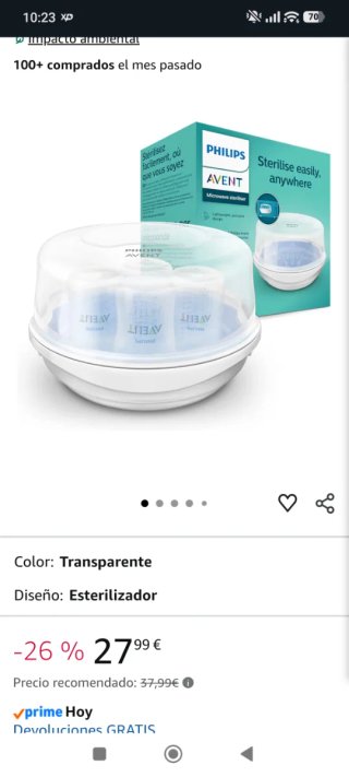 Esterilizador Philips Avent Transparente