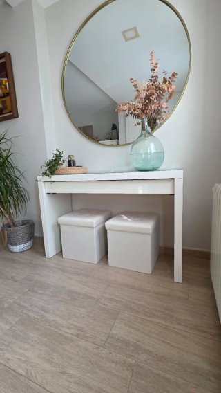 Consola Tocador IKEA MALM Blanco Cristal