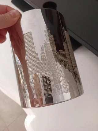 Pantalla lámpara metal diseño ciudad