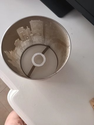 Pantalla lámpara metal diseño ciudad