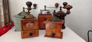 Set 5 Macinacaffè Vintage Legno Metallo