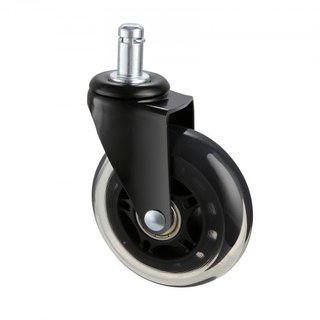 Ruote per Sedie da Ufficio, Set di 5, Ruote Girevoli da 7,6 cm per Pavimenti in Legno Duro e Moquette, Ruote da Scrivania ad Alta Resistenza per Giochi da Computer