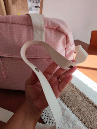 Bolso para carro de bebé rosa con osito