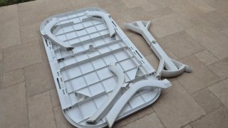 Mesa de jardín extensible blanca