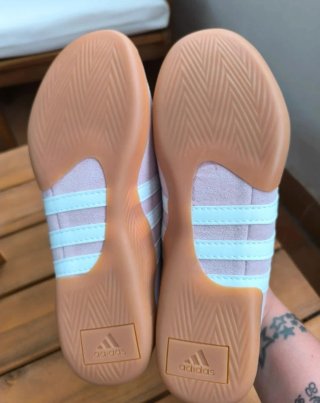 Zapatillas Mary Jane manoletinas Adidas rosas y bl