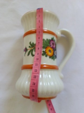 Vaso Ceramica Vintage Decorato Mano