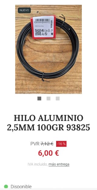 Hilo Aluminio 2,5mm 100gr