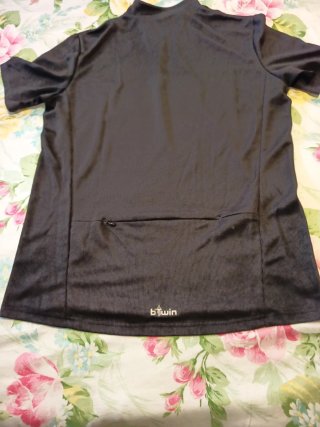 Maillot Ciclismo Btwin Negro Media Cremallera
