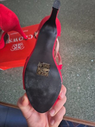 Sandalias de tacón rojas