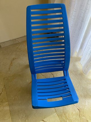 Silla Plegable Azul Plástico