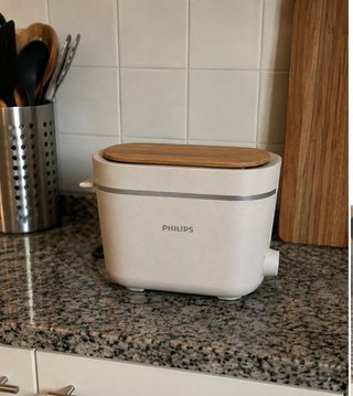 Tostadora Philips Blanca con Tapa Madera