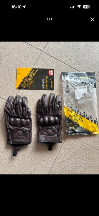 Guanti Moto Pelle SUOMY Touch Screen Marrone