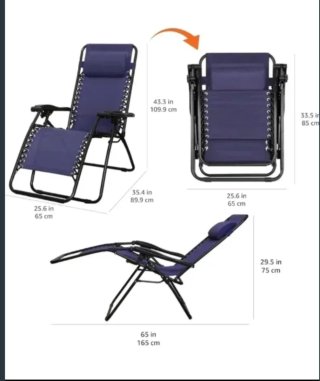Tumbona plegable reclinable azul