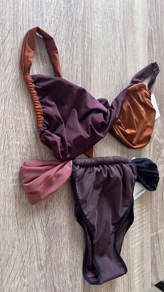 Conjunto Bikini Zara Naranja y Morado