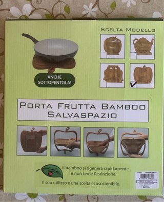 Portafrutta in bambù a forma di mela